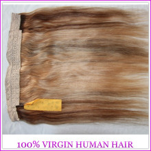 Может таможня как запрос 100% необработанные бразильского Виргинские человеческих волос флип в наращивание рыба линия наращивание волос 